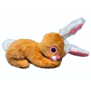 Vintage rabbit plush 1960s 1970s 13” plastic stem in ears hard body